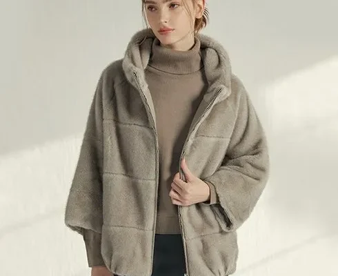 방송인기상품 피에라벨라 23FW FAUX 밍크 하프 후드 자켓 추천 리뷰